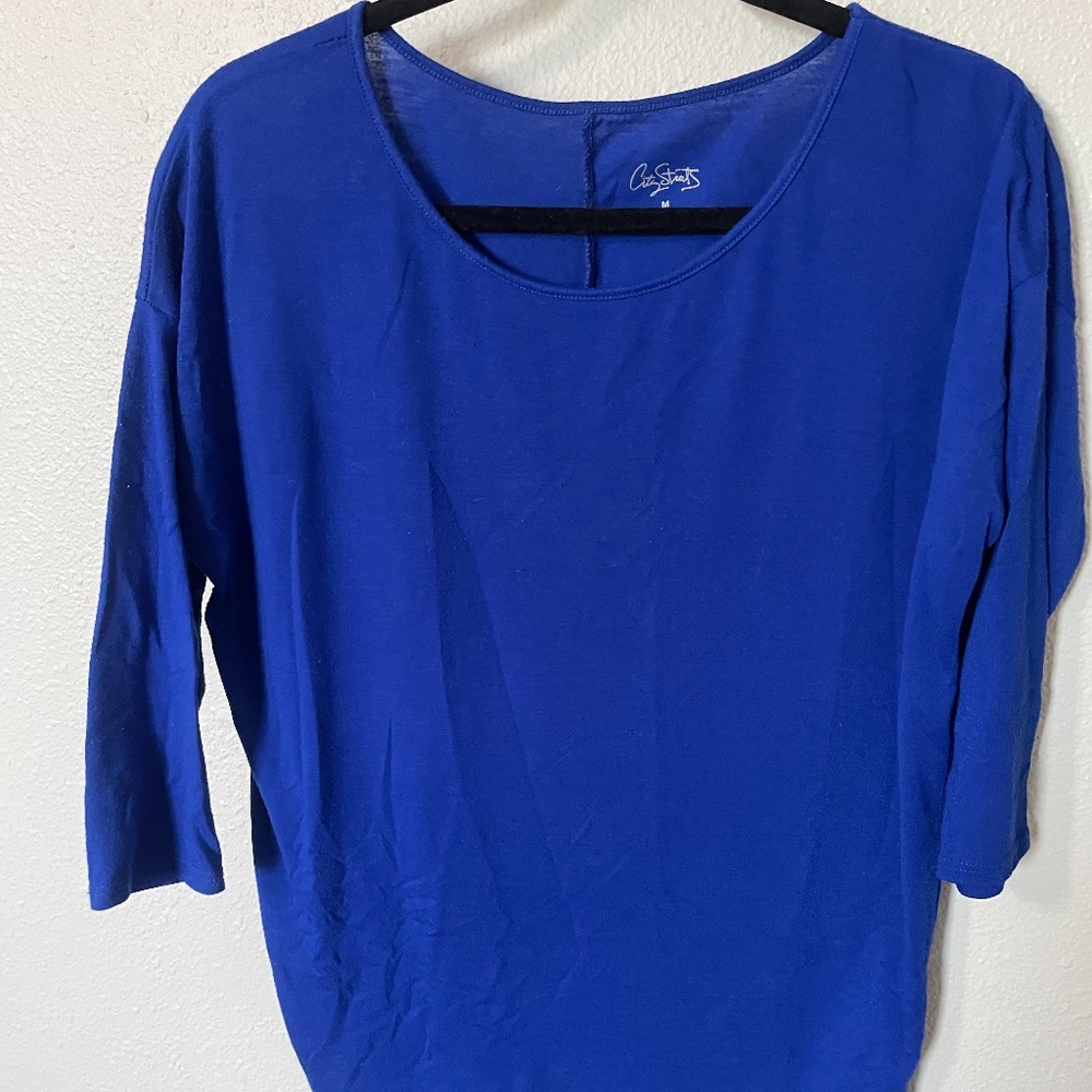 Blue 3/4 Sleeve Shirt